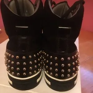 Versace | Shoes | Versace Gold Studded Black Leather And 